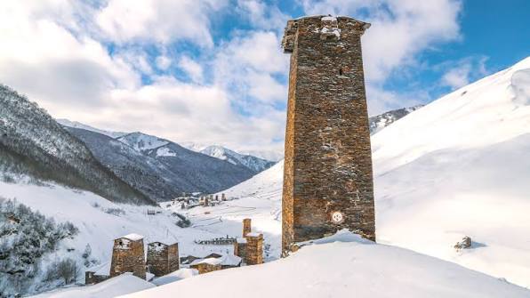 Historic stone towers in Svaneti