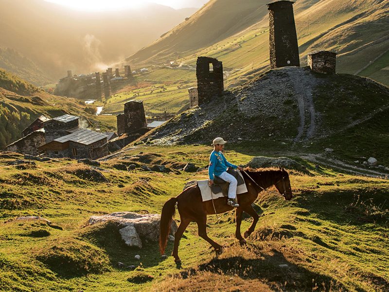 Horse riding through the mountains of Svaneti